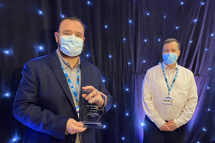 Members of CJLDS team with award