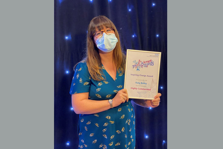 Katy Bailey with certificate