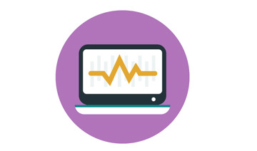 Carton line graph on laptop