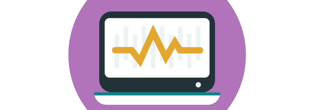 Carton line graph on laptop