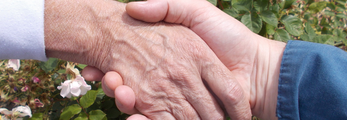 A Volunteer and Patient shaking hands  