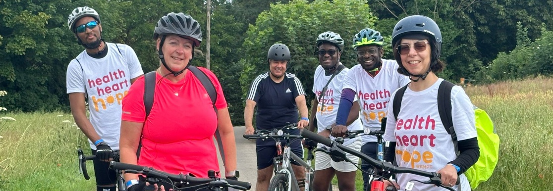 People on a charity bike ride